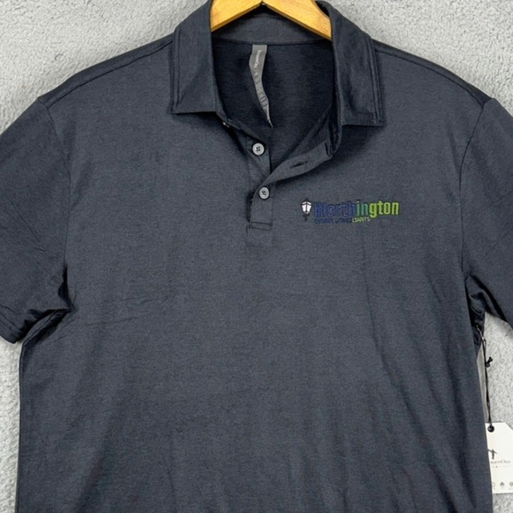 AndersonOrd Mens Golf Polo Shirt Large Black Short Sleeve Rugby Performance NEW